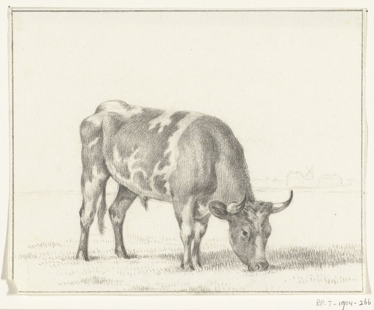 Grazende stier, naar rechts door Jean Bernard
