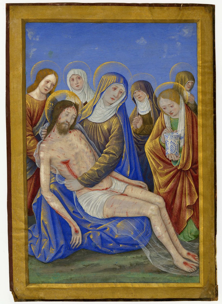 Deploratie van de dode Christus door Jean Bourdichon