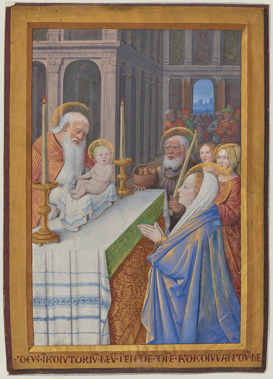 Blad uit het getijdenboek van Louis XII door Jean Bourdichon