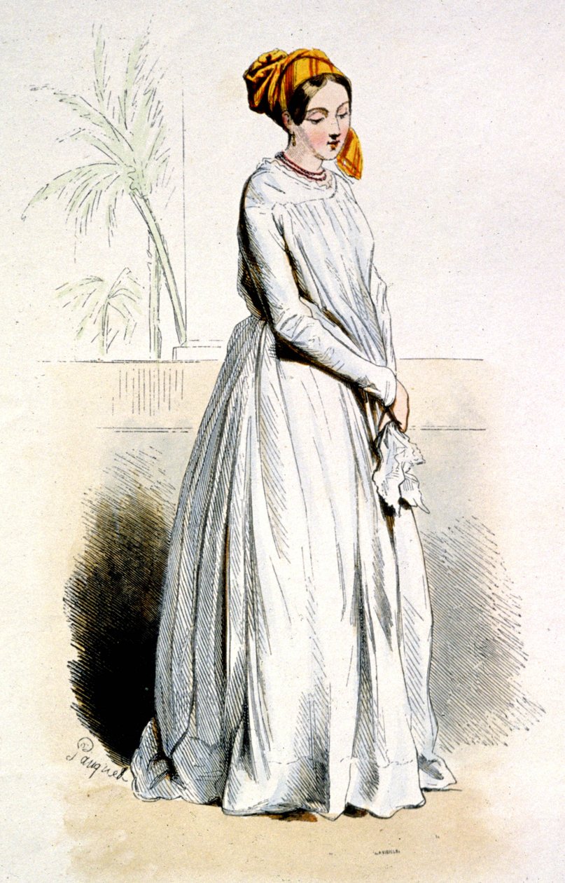 Creoolse vrouw van Cayenne, c.1850 (gravure) door Jean Charles (1800 79) Pauquet