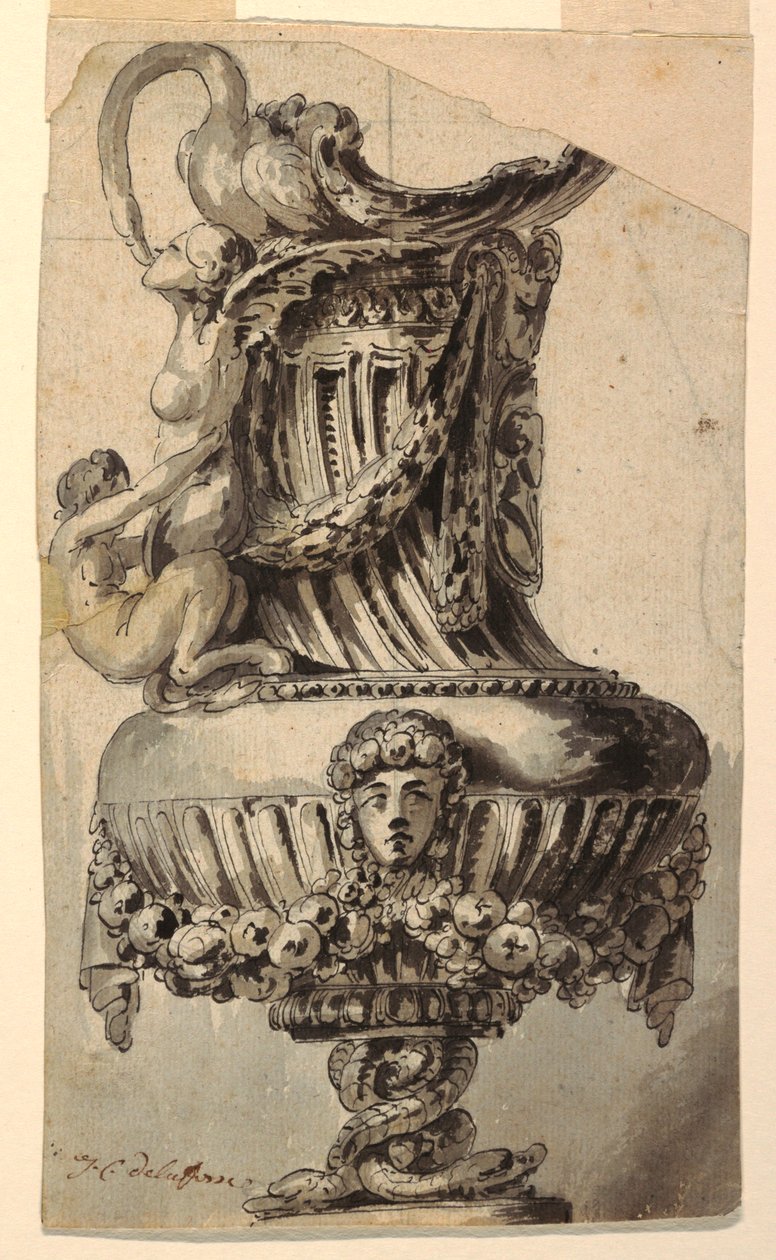 Ontwerp voor een decoratieve kan door Jean Charles Delafosse