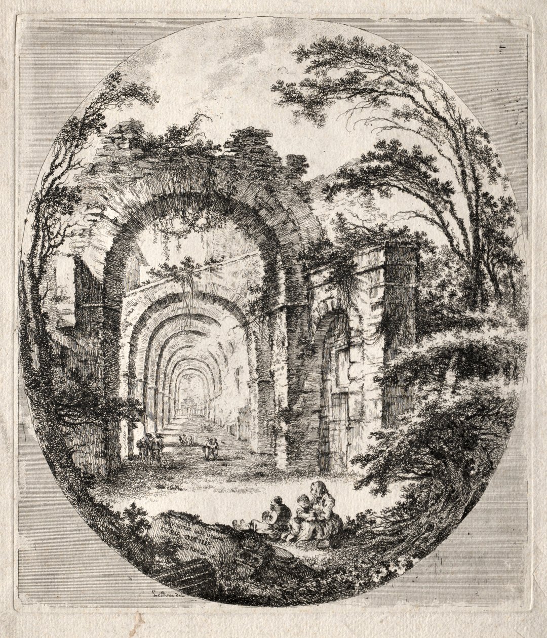 Oude ruïnes, 1756 door Jean Claude Richard de Saint Non
