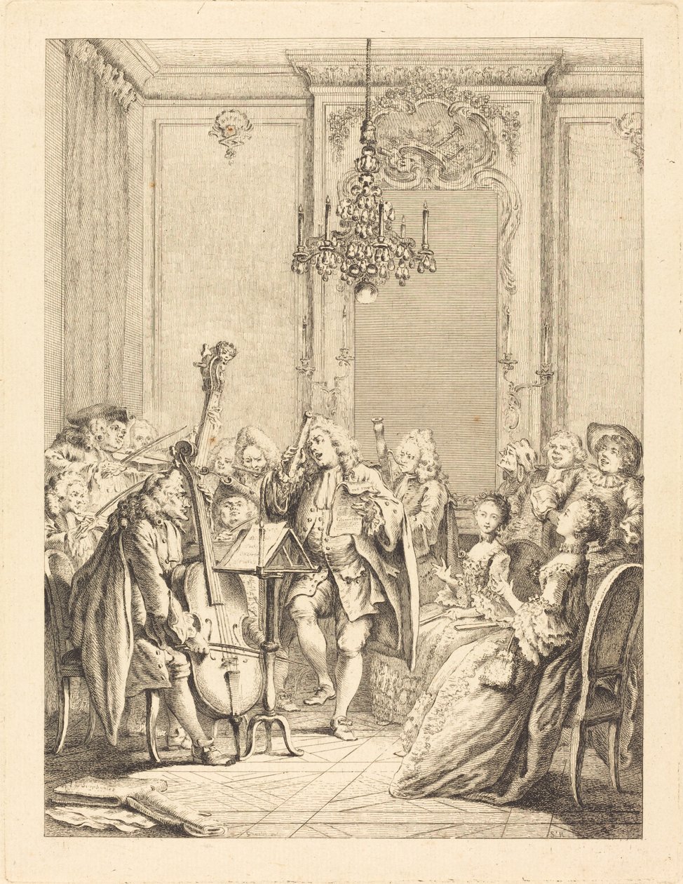 Het Concert door Jean Claude Richard de Saint Non after Hubert François Gravelot