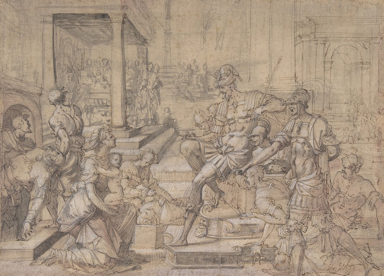 Amya Verzoekt Faustus om de Voogdij over Sint Mamas, ca. 1543 door Jean Cousin