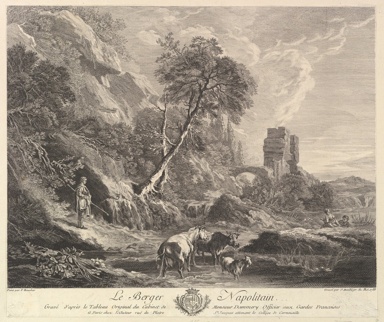 Napolitaanse Herder, 1758 door Jean Daullé