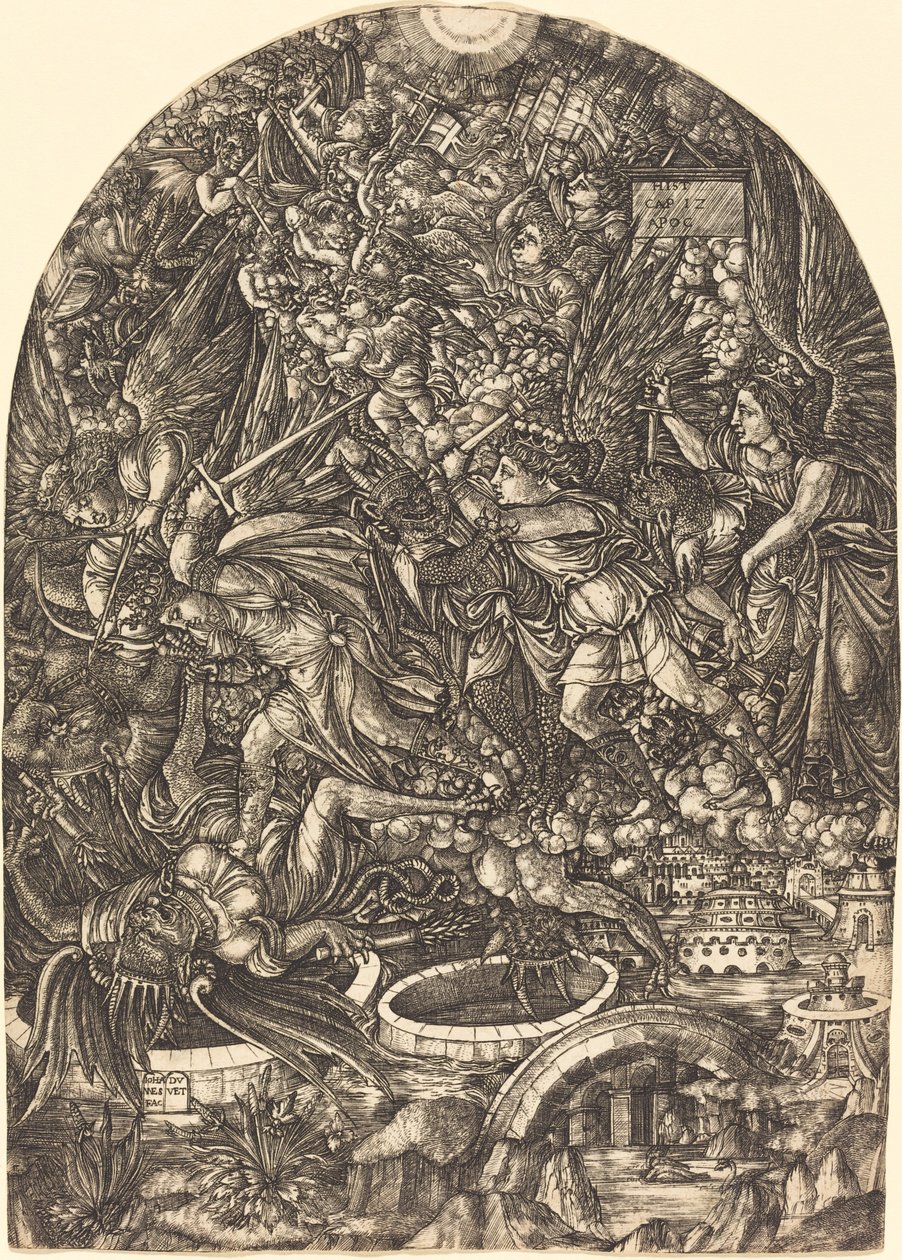 Sint-Michiel en de draak door Jean Duvet