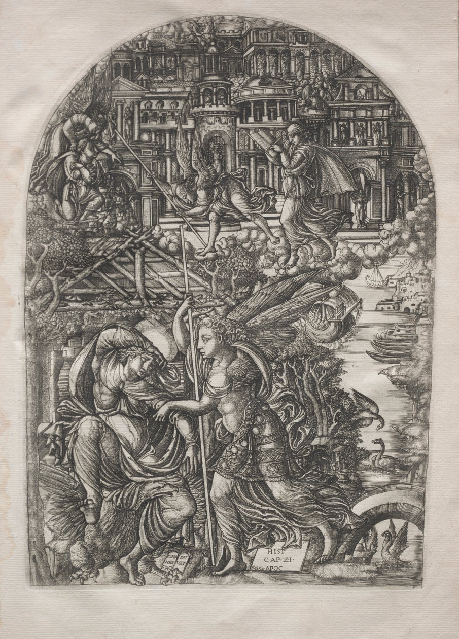 De Apocalyps: De engel toont St. Jan het Nieuwe Jeruzalem, 1546-1556 door Jean Duvet