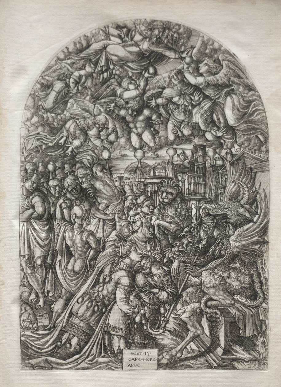 De Apocalyps: De vrouw bekleed met de zon, 1546-1556 door Jean Duvet