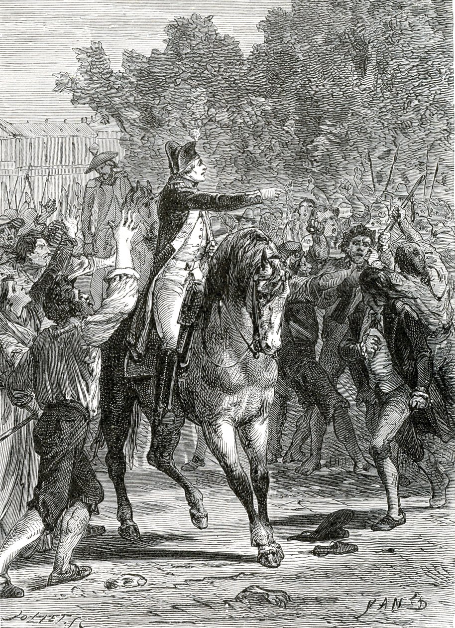 Generaal Lafayette, Franse Revolutie door Jean Edouard (1824-99) Dargent