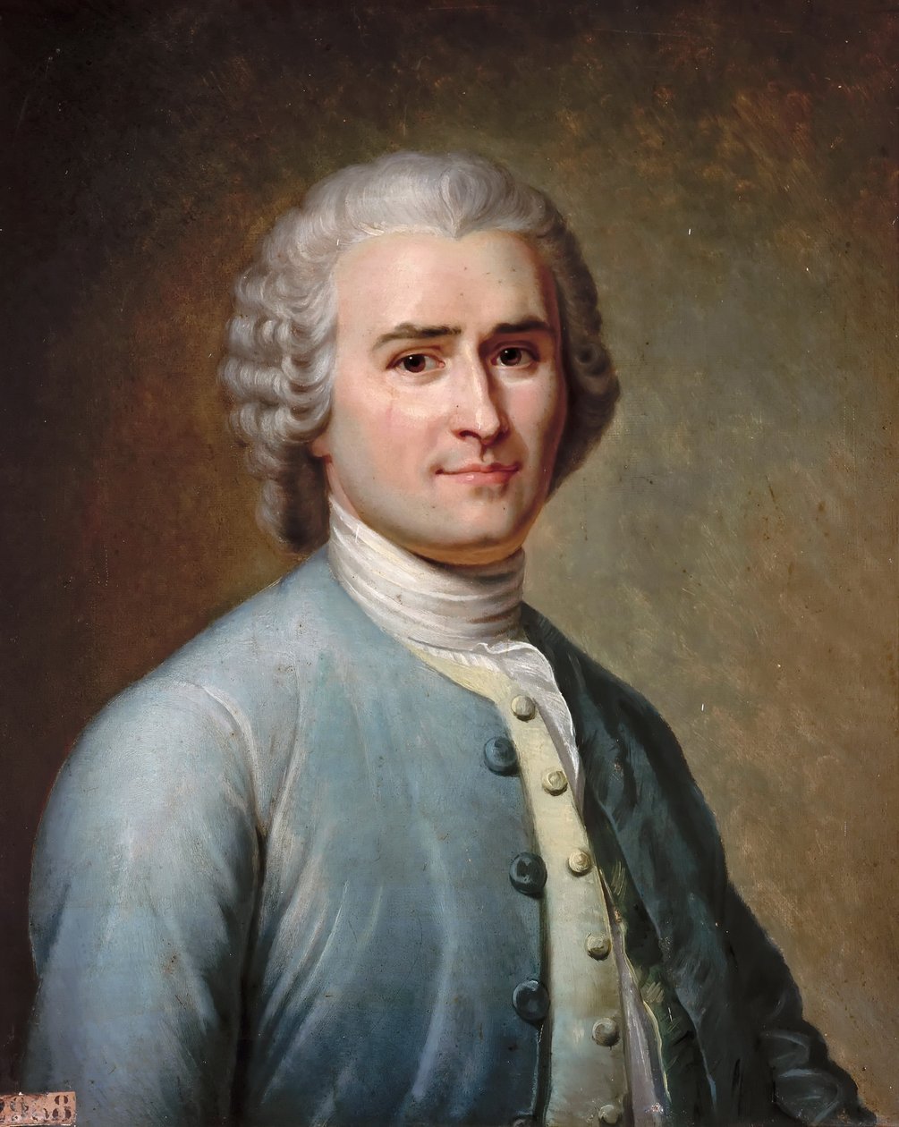 Portret van Jean-Jacques Rousseau door Jean Edouard Lacretelle