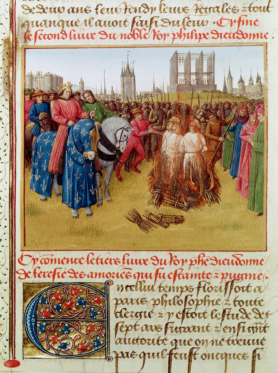 Fr 6465 f.236 Smeking van de ketters in 1210 door Jean Fouquet