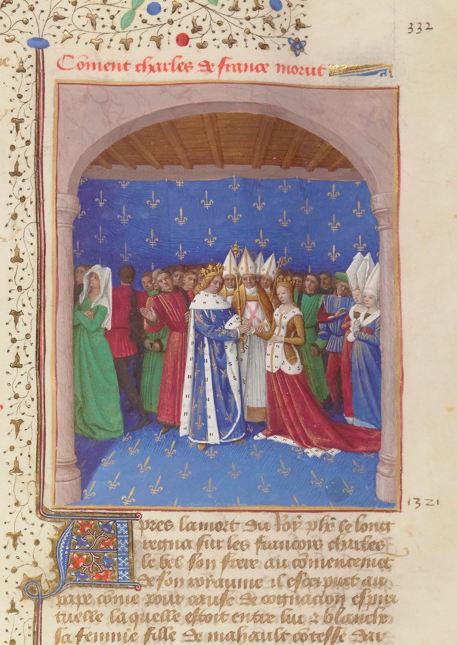 Huwelijk van Karel IV le Bel door Jean Fouquet