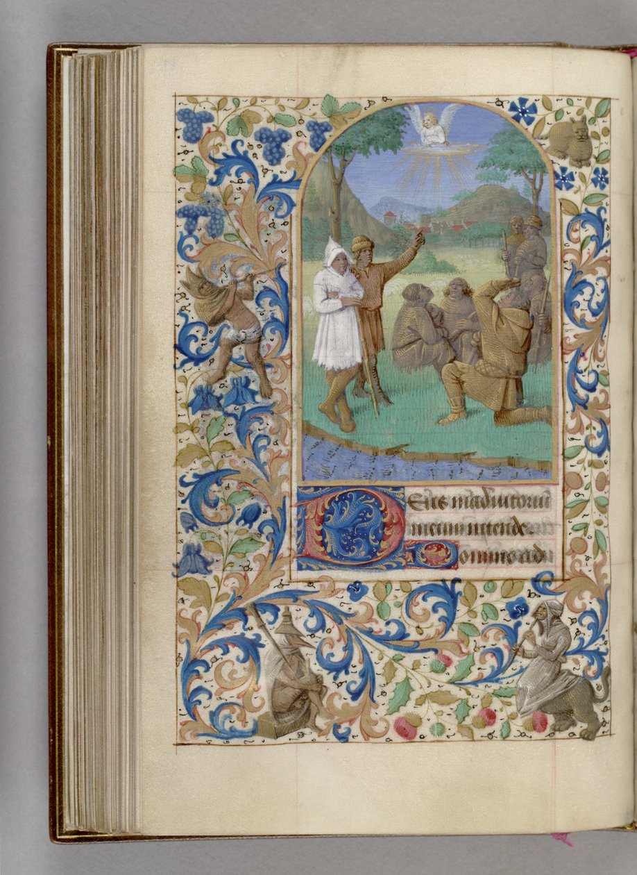 De annunciatie aan de herders Getijdenboek, 1450-1499 door Jean Fouquet