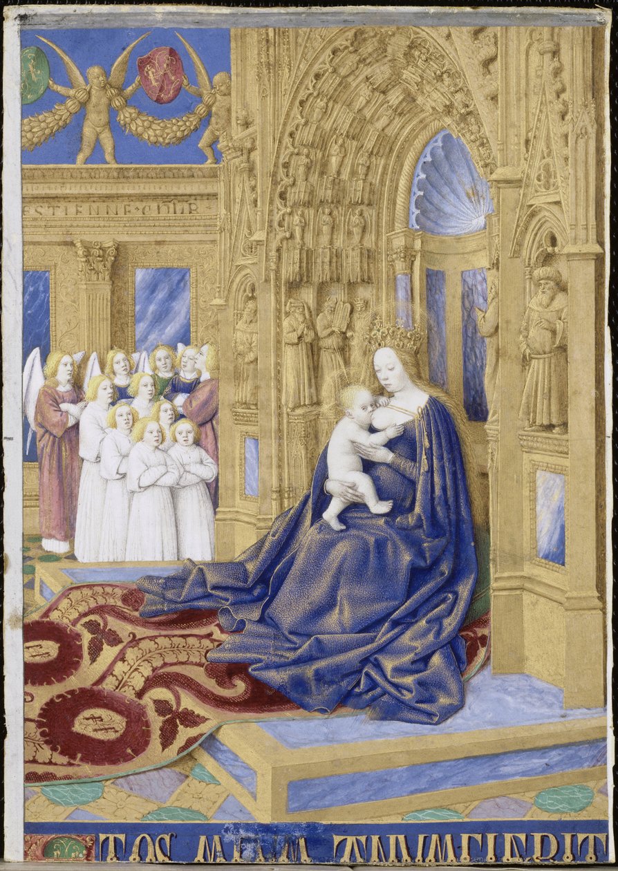 De Maagd en het Kind op de troon Getijdenboek van Étienne Chevalier door Jean Fouquet