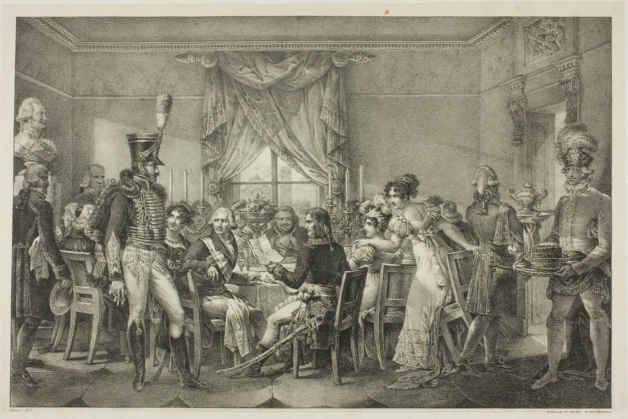 Napoleon in het Paleis van de Groothertog in Florence, plaat dertien uit Het Politieke en Militaire Leven van Napoleon door Jean Francois Bosio