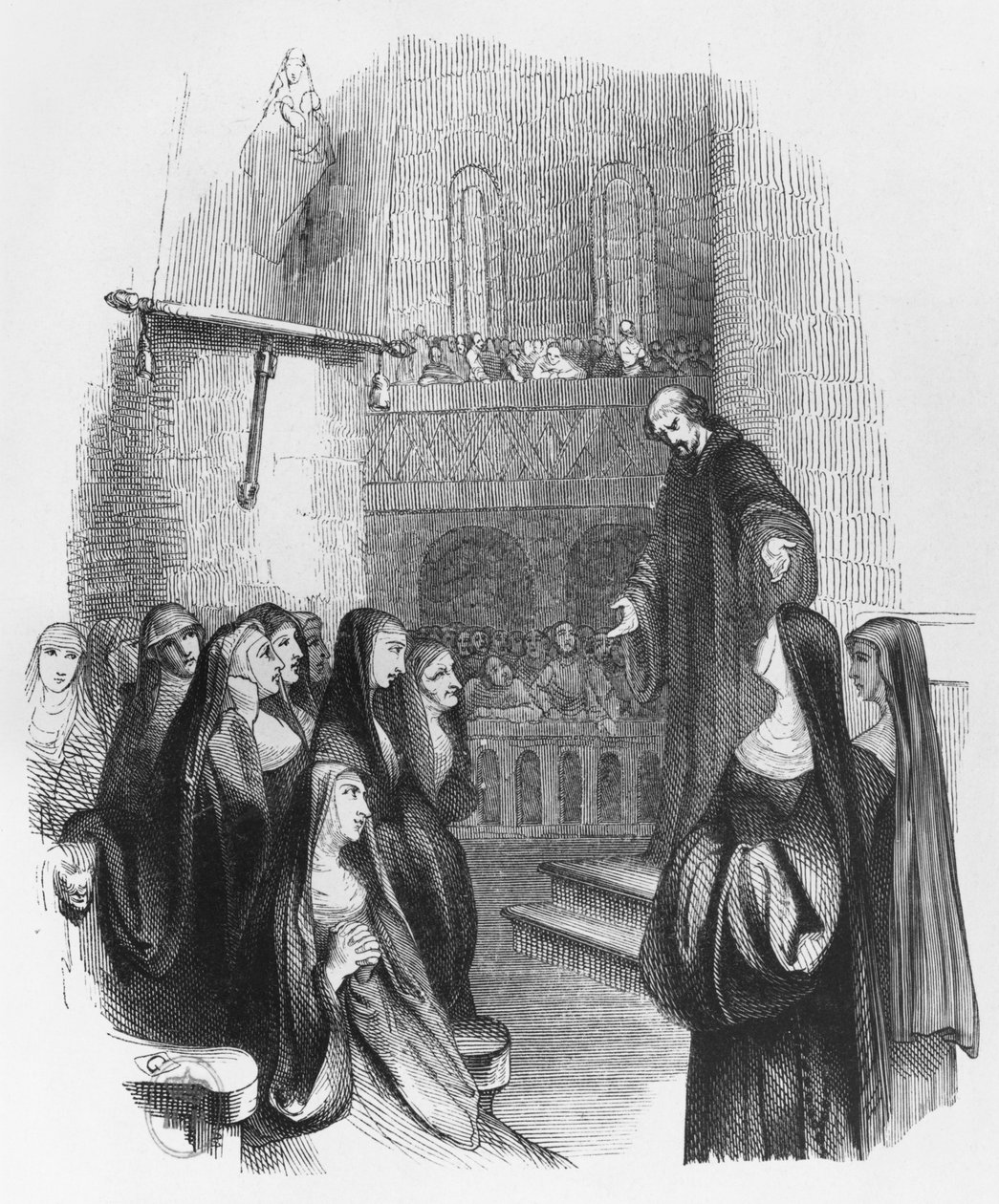 Abelard preekt in Paraclete, illustratie uit 