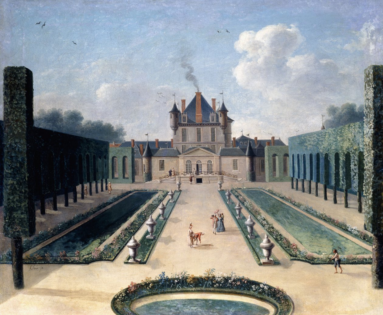Gezichten op het kasteel van Mousseaux en zijn tuinen door Jean Francois Hue