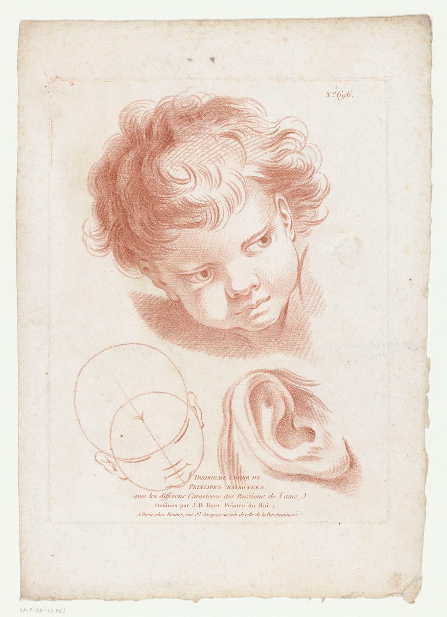 Hoofd en oor van een kind door Jean Francois Janinet