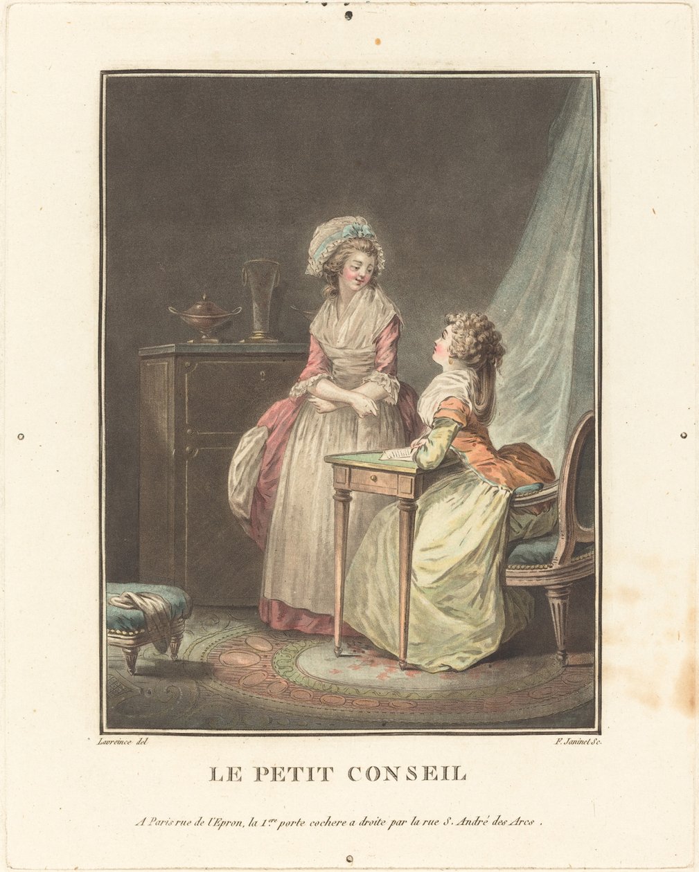 Le petit conseil door Jean Francois Janinet