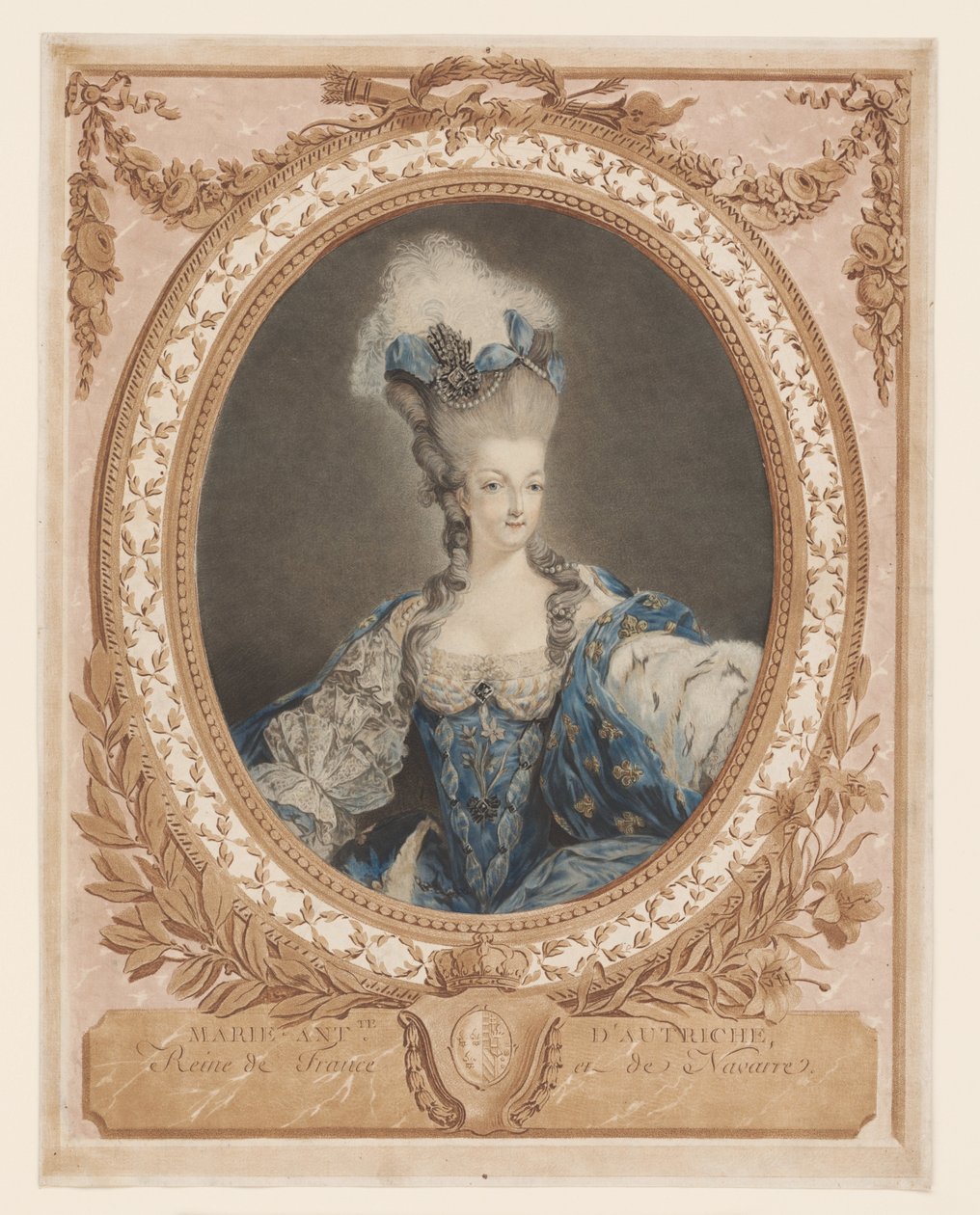 Portret van Marie Antoinette door Jean Francois Janinet