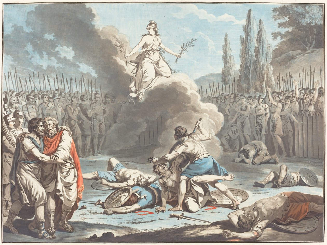 Het gevecht van de Horatii en de Curatii door Jean-Francois Janinet