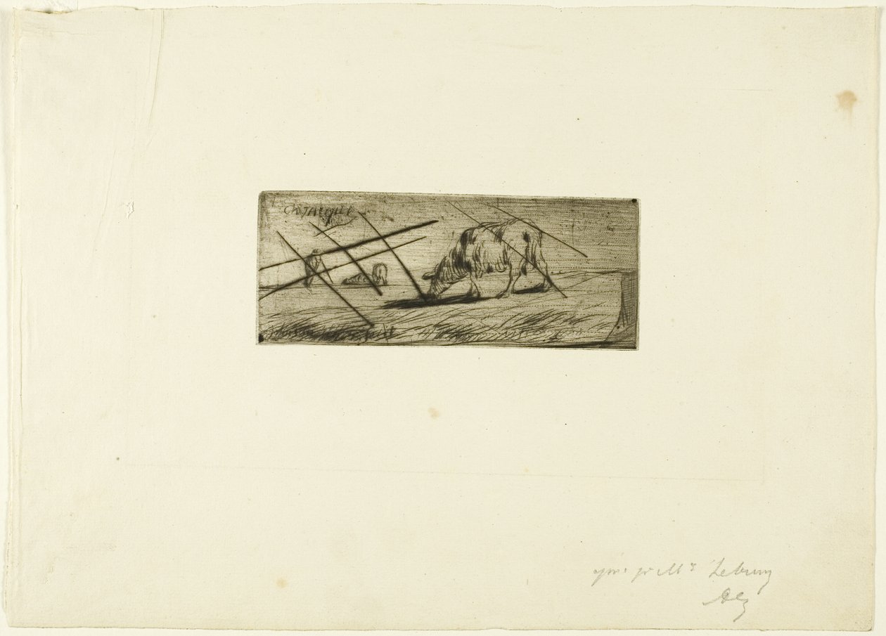 Een grazend schaap door Jean-Francois Millet
