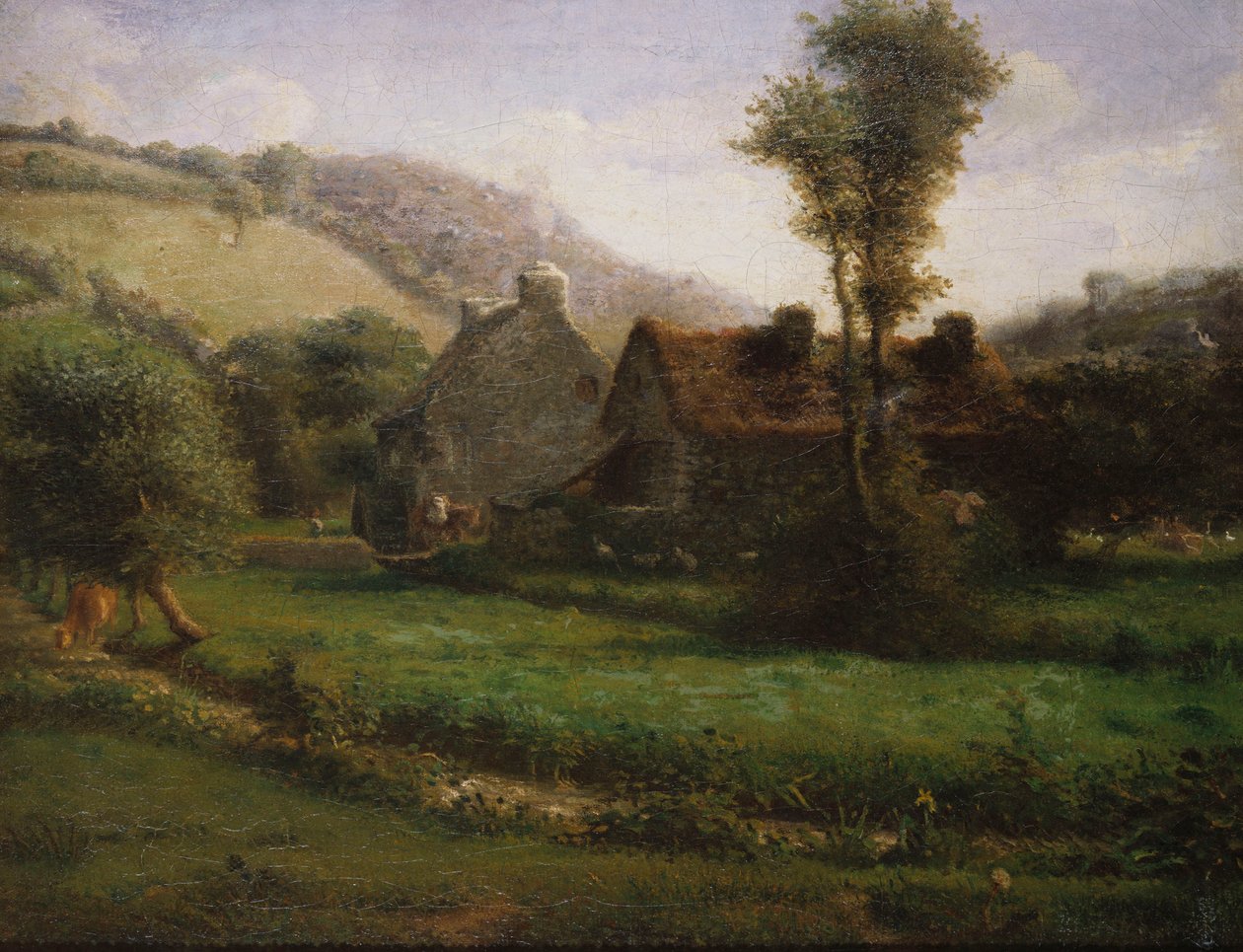 Huisje in een landschap, c.1871 door Jean Francois Millet