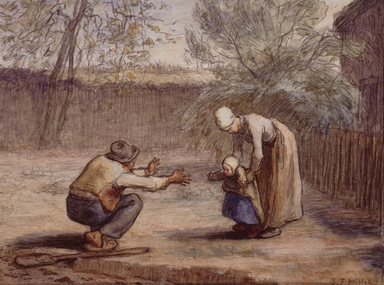 Eerste stappen door Jean-Francois Millet
