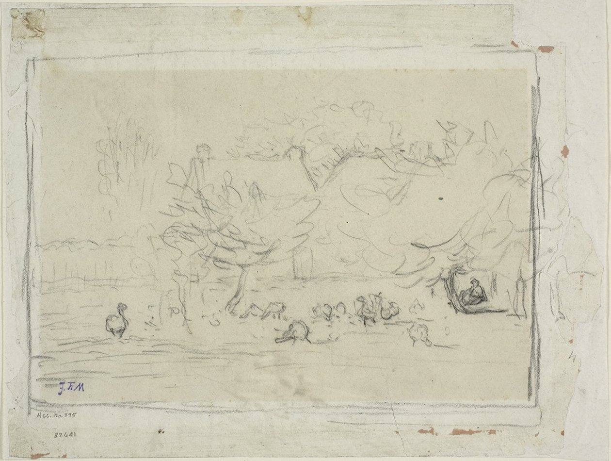Ganzen op een Boerderij door Jean Francois Millet