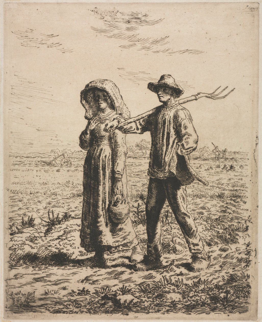 Aan het werk gaan door Jean Francois Millet