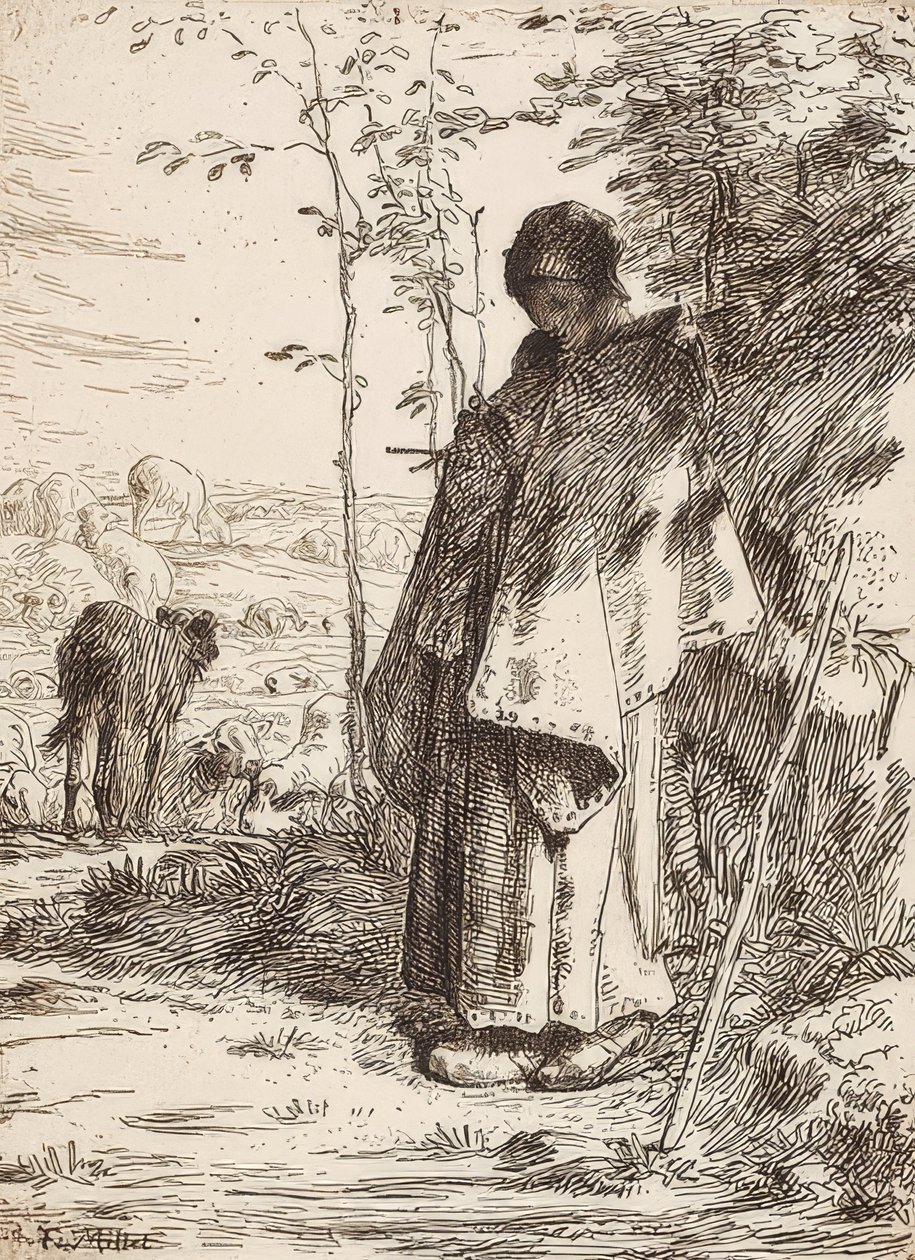 De grote herderin door Jean Francois Millet