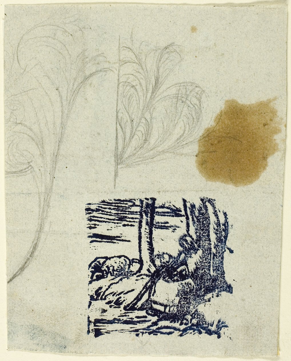 Herderinnetje, zittend door Jean Francois Millet