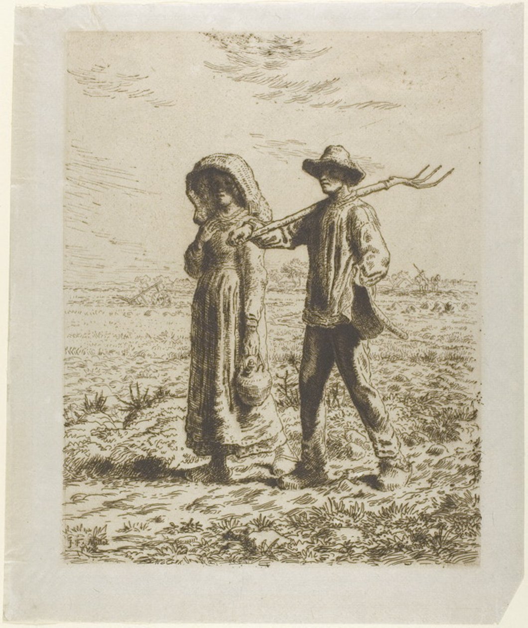 Boeren op Weg naar Werk door Jean Francois Millet