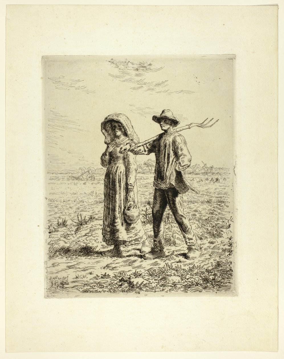 Boeren gaan aan het werk door Jean Francois Millet