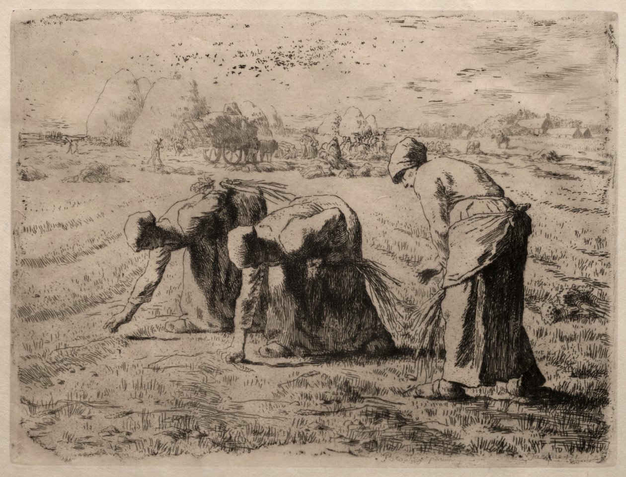 De sprokkelaars (ets) door Jean Francois Millet