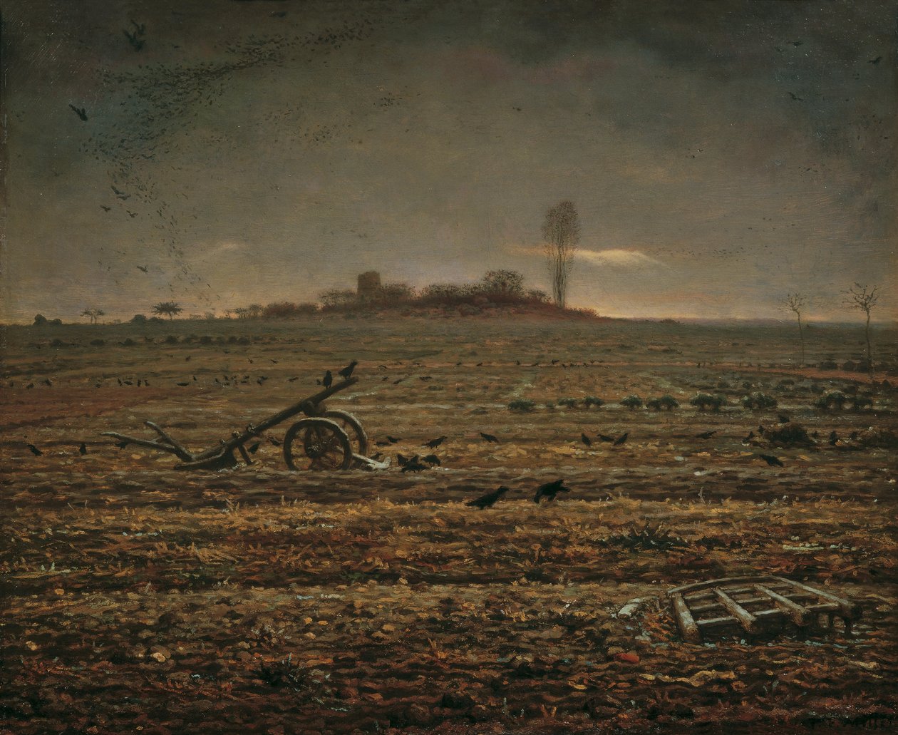 De Vlakte van Chailly met Eg en Ploeg door Jean-Francois Millet