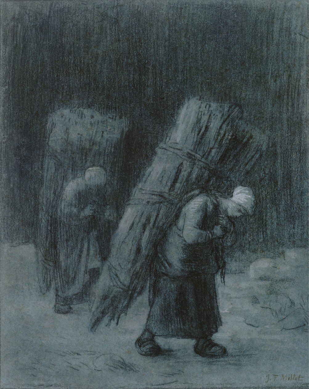 Vrouwen die takken dragen, ca. 1858 door Jean Francois Millet