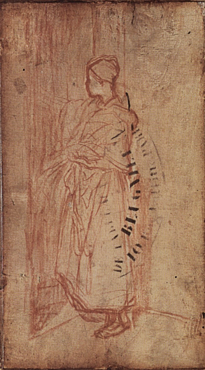 Jonge vrouw die linnengoed uit een plank haalt, c.1850-52 door Jean Francois Millet