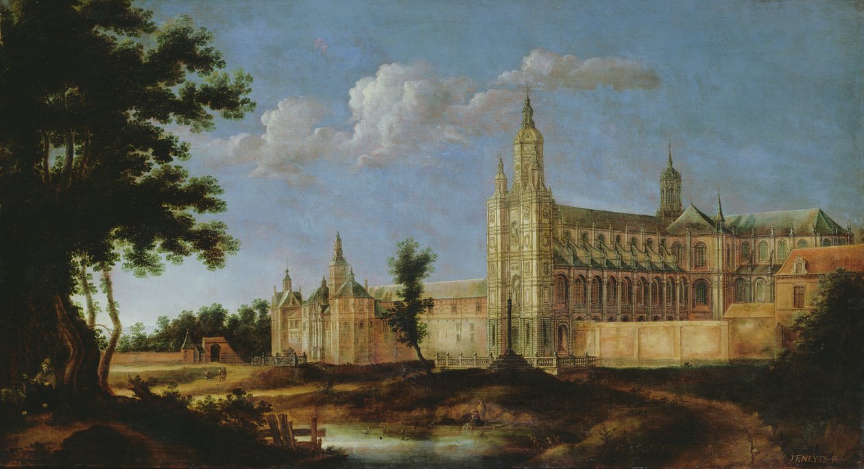 Uitzicht op de abdij van Saint-Amand-les-Eaux, gesticht 647 door Jean Francois Neyts