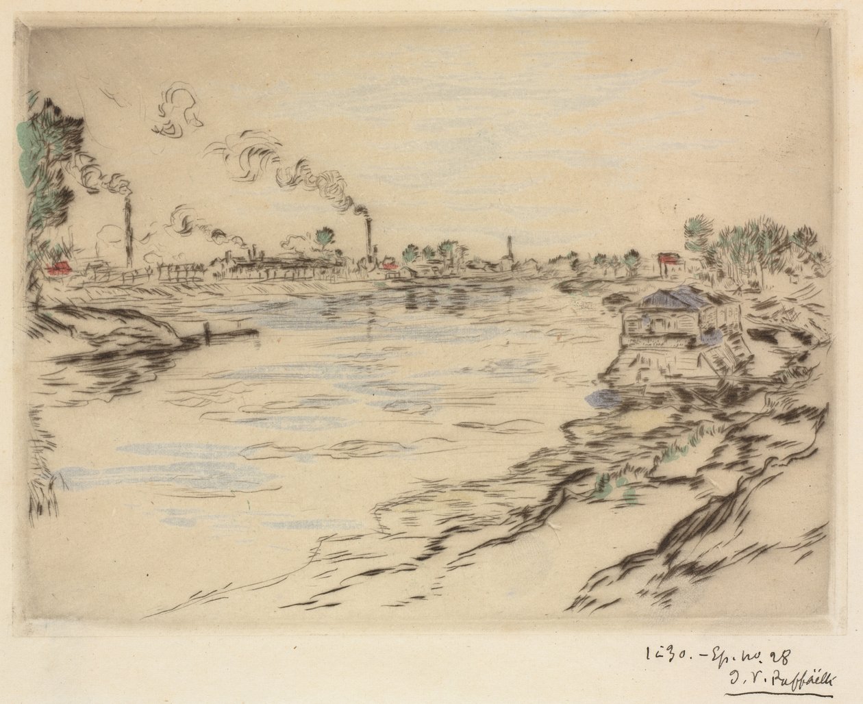 La Seine, à Asnières, 1894 door Jean Francois Raffaelli