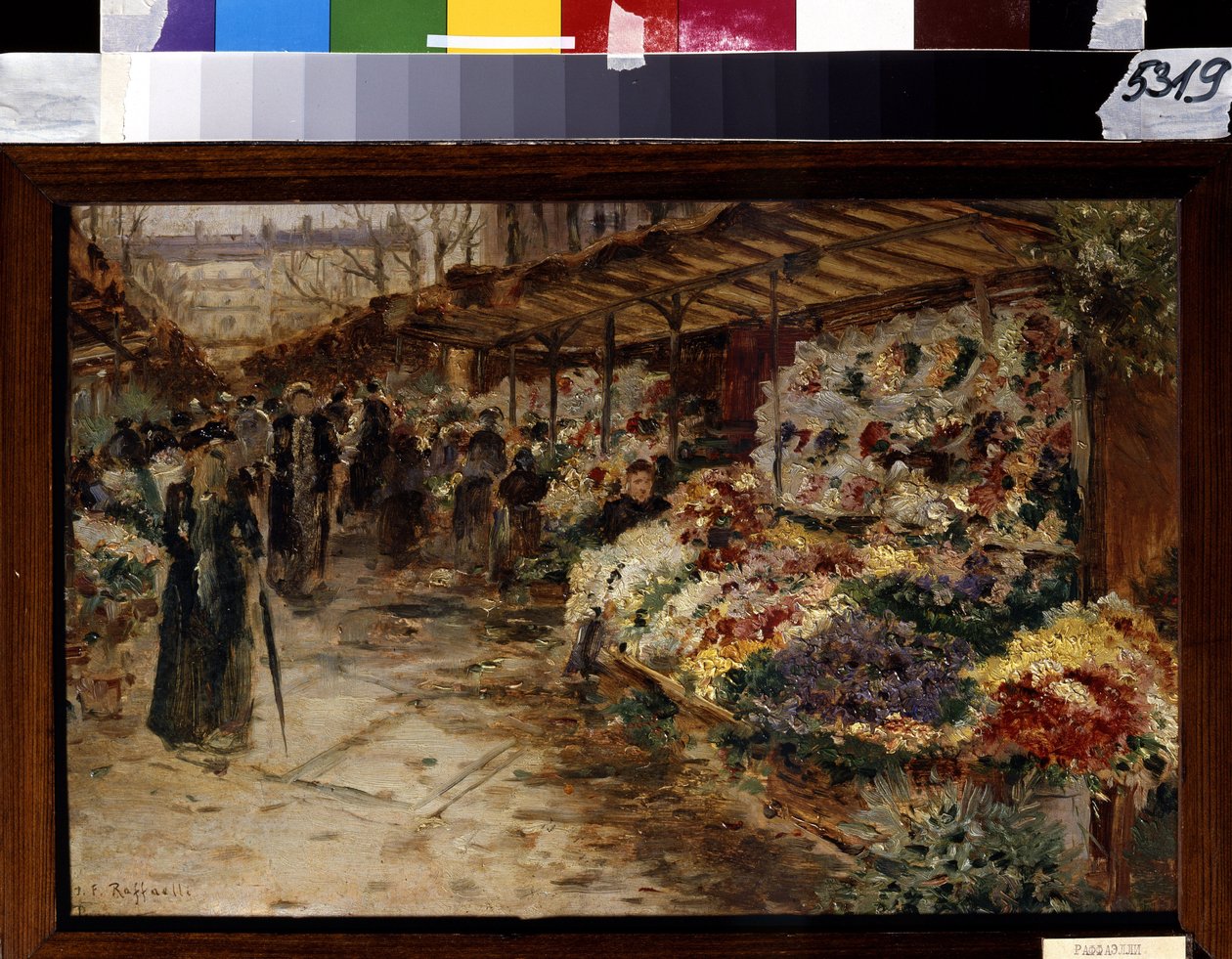 Bloemenmarkt door Jean Francois Raffaelli