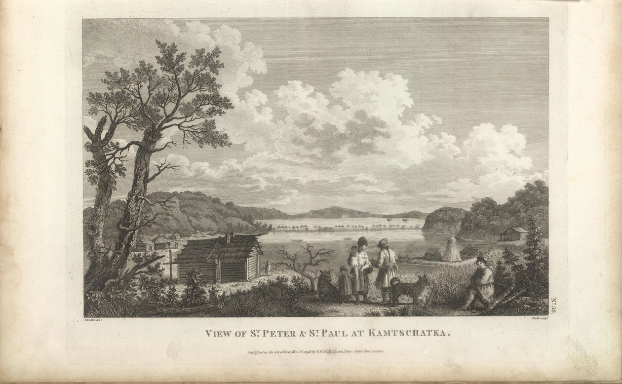 Zicht op de Petropavlovsk Haven door Jean Francois de Galaup La Perouse