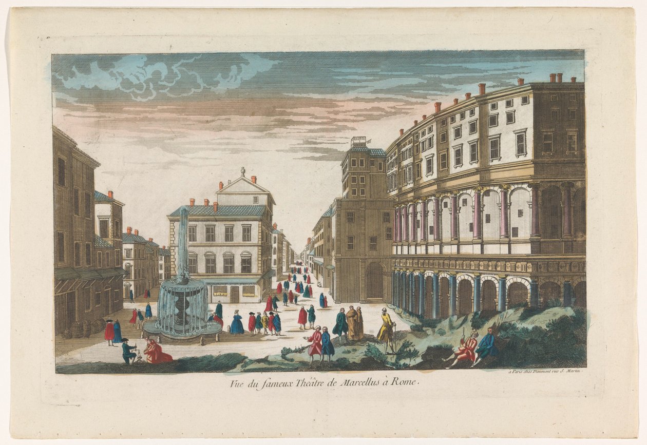 Gezicht op het Theater van Marcellus te Rome door Jean François Daumont