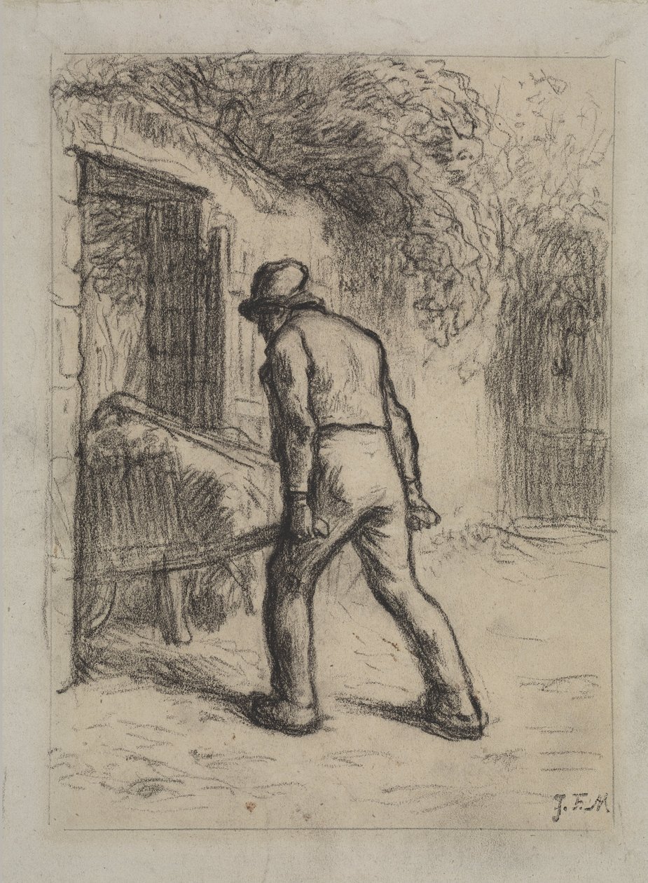 Studie voor Man met een Kruiwagen door Jean Francois Millet