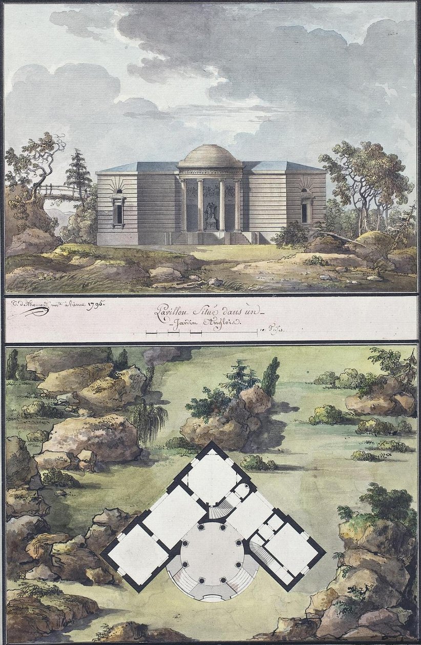 Paviljoen in de Engelse tuin, 1795 door Jean François Thomas de Thomon