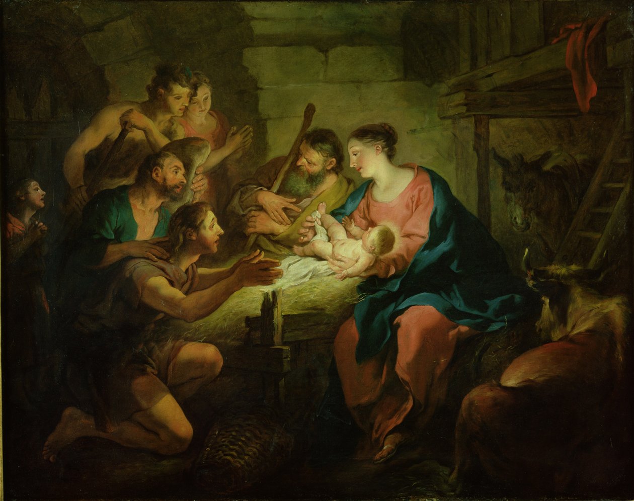 De Aanbidding van de Herders, 1725 door Jean François de Troy