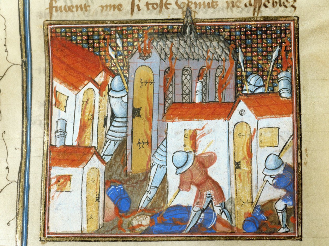 De Engelsen staken de stad St. Lo in brand ... door Jean Froissart