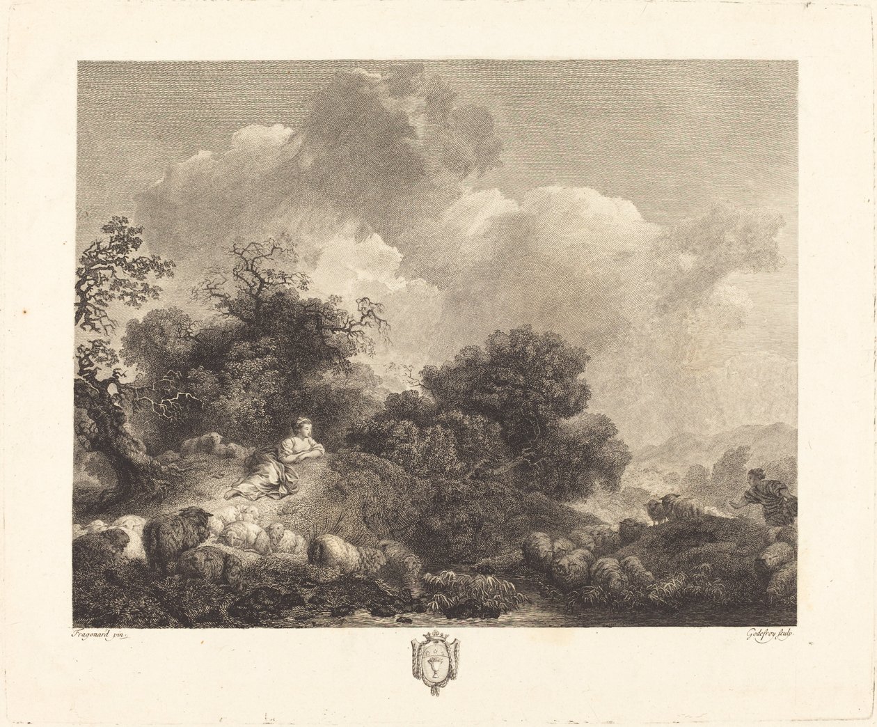 Annette op vijftienjarige leeftijd door Jean Godefroy after Jean Honoré Fragonard
