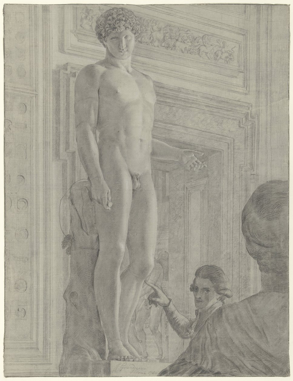 Beeld van Antinous Albanie in het Capitolijns Museum te Rome door Jean Grandjean