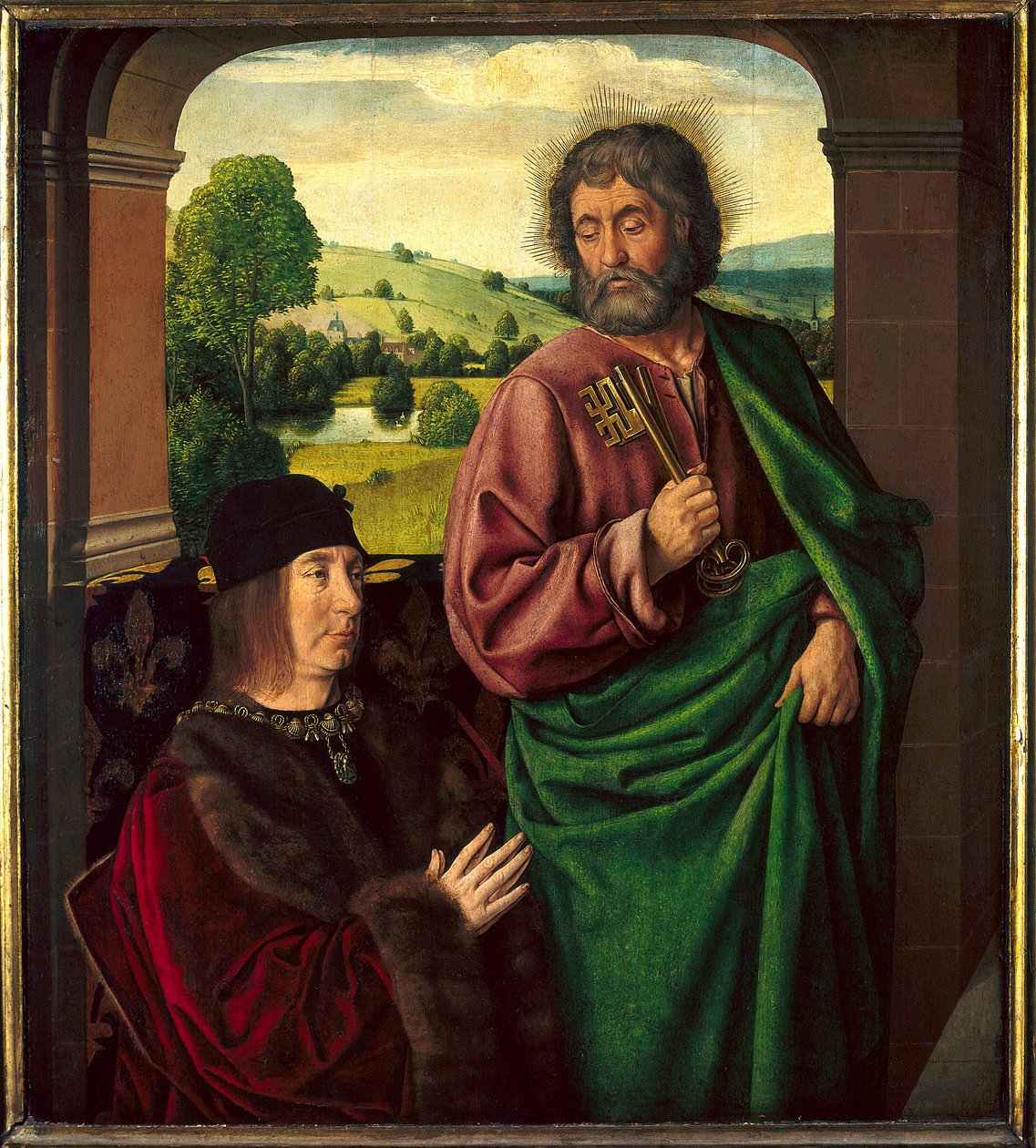 Portret van Pierre II de Beaujeu, Hertog van Bourbon (1439-1505) door Jean Hey